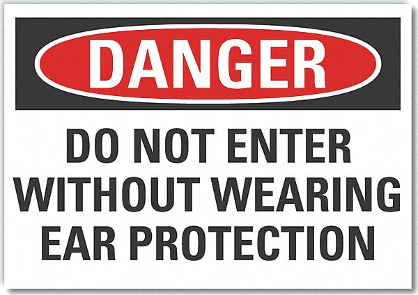 Ear Danger Label 5 in x 7 in Polyester