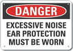 Alum Hearing Danger Sign 7x10in Alum