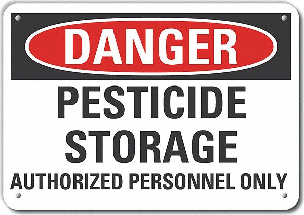 Alum Pesticide Danger Sign 7x10in Alum