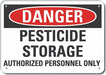Pesticide Danger Sign 7inx10in Plastic
