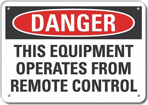 Alum Mach Operation Danger Sign 7x10in