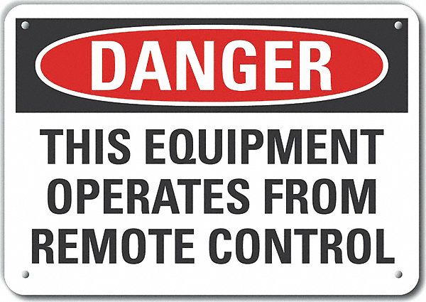 Alum Mach Operation Danger Sign 7x10in