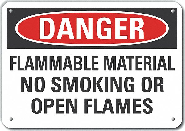 Flammable Mtrl Danger Sign 10x14in Alum