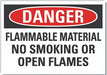 Flammabl Mtrl Danger Lbl 10x14in Polyest