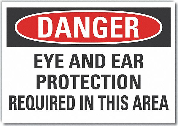 Eye Ear Danger Rflct Label 3.5inx5in