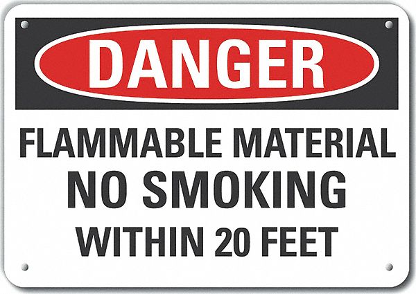Rflct Flammable Mtrl Danger Sign 7x10in