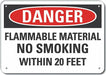 Rflctv Flam Mtrl Danger Sign 10x14in Alu