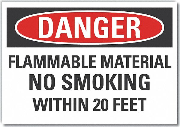 Flammable Mtrl Danger Rflct Lbl 5x7in