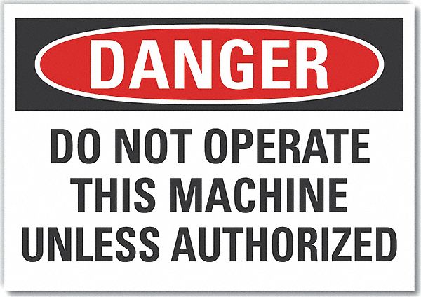 Machine Operation Danger Lbl 5x7in