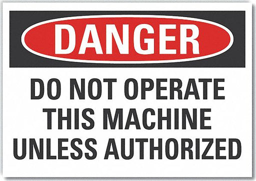 Danger Sign 10in x 14in Non-PVC Polymer