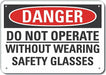 Plastic Eye Danger Sign 10x14in Plastic