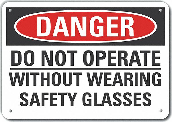 Plastic Eye Danger Sign 10x14in Plastic