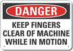 Rflct Keep Hand Clear Dangr Sign 7x10in