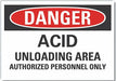 Acid Danger Label 10 inx14 in Polyester