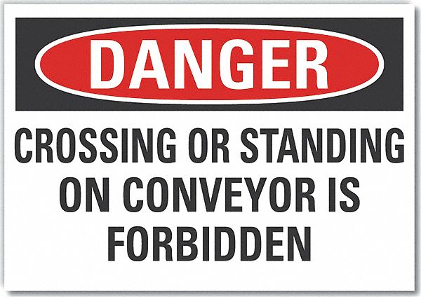 Conveyor Safety Danger Rflct Lbl 5x7in