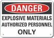 Rflct Explosive Mtrl Danger Sign 7x10in