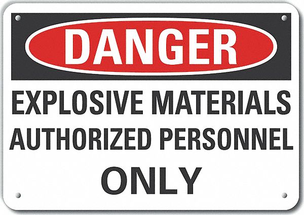 Rflct Explosive Mtrl Danger Sign 10x14in