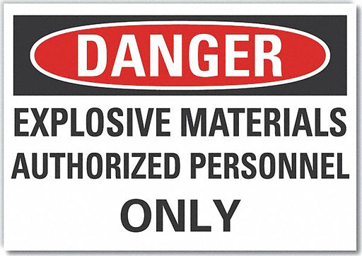 Danger Sign 10in x 14in Non-PVC Polymer