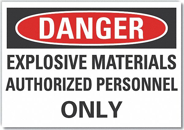 Explosive Mtrl Danger Rflct Lbl 7x10in