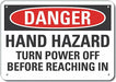 Alum Mach Operation Danger Sign 7x10in