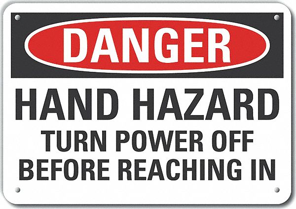 Rflct Mach Operation Danger Sign 10x14in