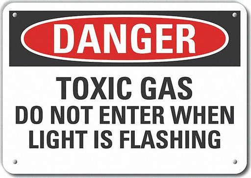 Alum Toxic Mtrl Danger Sign 7x10in Alum
