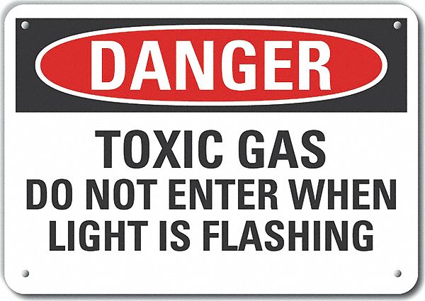 Alum Toxic Mtrl Danger Sign 7x10in Alum