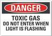 Toxic Matrl Caution Rflct Label 7x10in