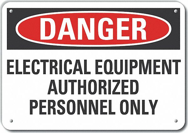 Elec Equipment Danger Sign 10x14in Plstc