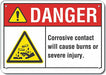 Rflct Corrosive Mtrl Danger Sign 7x10in