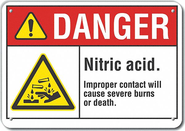 Rflct Nitric Acid Danger Sign 7x10in