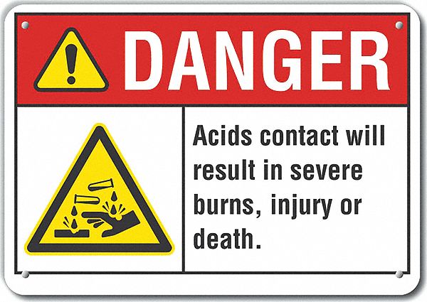 Alum Acid Danger Sign 7x10in Alum
