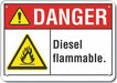 Diesel Danger Sign 7x10in Plastic
