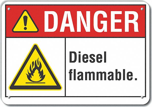 Diesel Danger Sign 7x10in Plastic