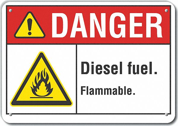 Diesel Danger Sign 10inx14in Plastic