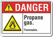 Propane Danger Sign 7x10in Plastic