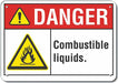 Combust Liquid Danger Sign 10x14in
