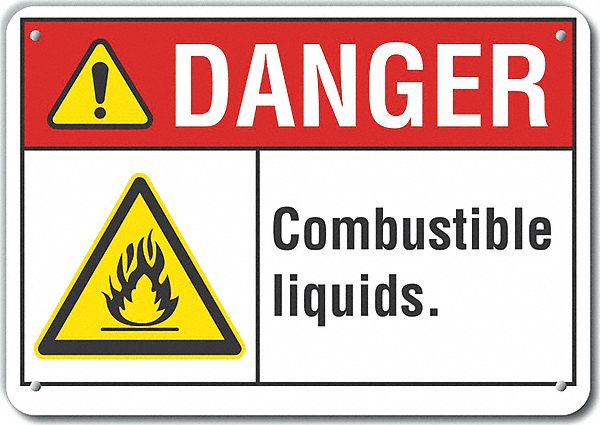 Combust Liquid Danger Sign 10x14in Alum