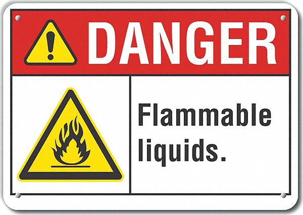 Flam. Liquid Danger Sign 10x14in Plastic