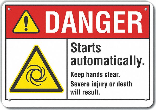 Alum Hands Clear Danger Sign 10x14in