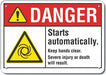 Hands Clear Danger Sign 7inx10in Plastic