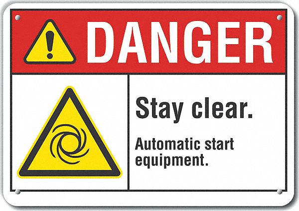 Rflct Stay Clear Danger Sign 7x10in Alum