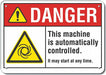 Rflct Mach Operation Danger Sign 7x10in