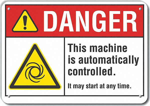 Rflct Mach Operation Danger Sign 7x10in