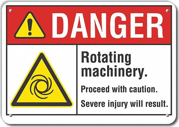 Alum Rotating Mach. Danger Sign 10x14in