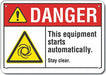 Danger Sign 7 in x 10 in Aluminum
