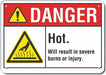 Hot Surface Danger Sign 10inx14in Alum