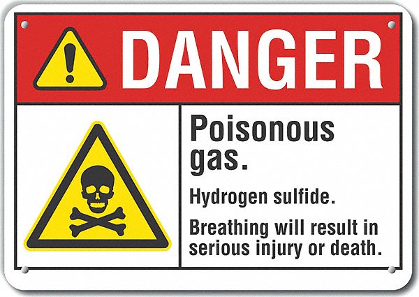 Poisonous Gas Danger Sign 10x14in Plastc