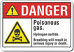 Alum Poisonous Gas Danger Sign 7x10in
