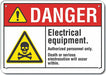 Rflct Elec Equip Danger Sign 7x10in Alum
